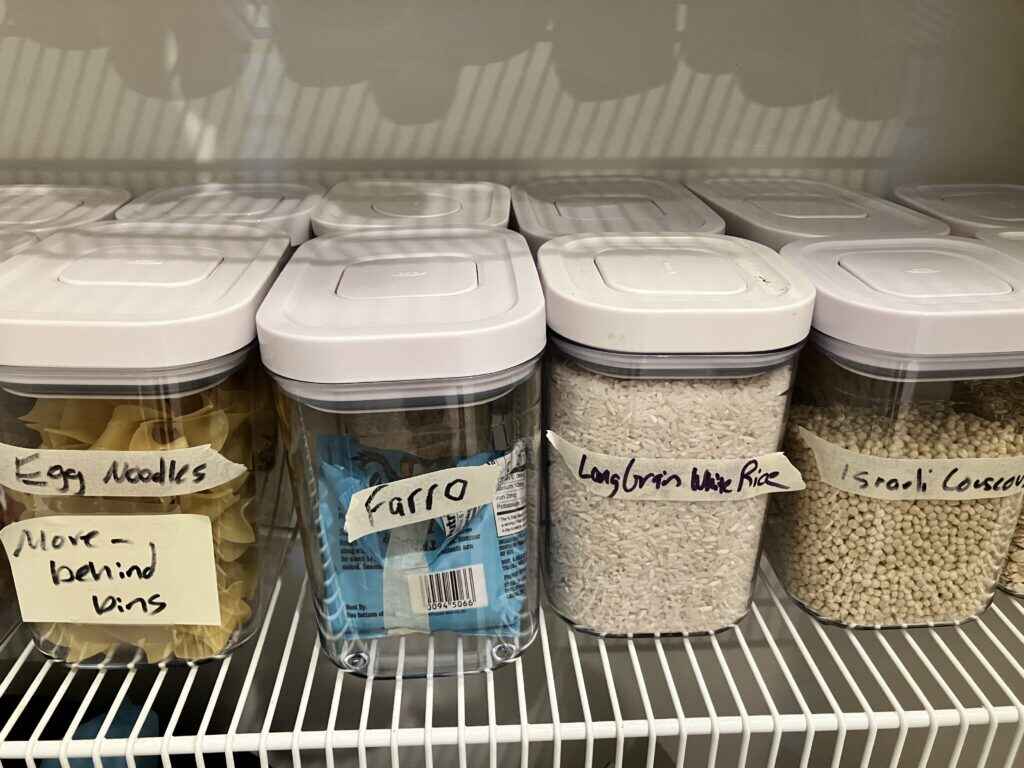 Dry goods in pantry